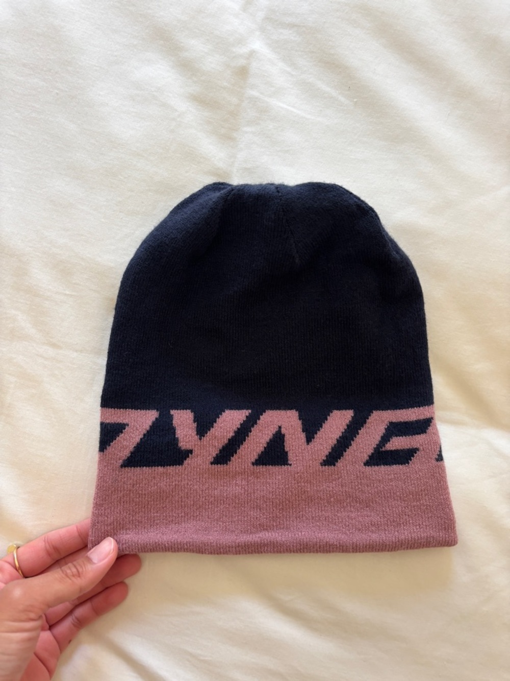 Dynafit Upcycled Speed Polartec® Beanie Colorblock Knit Beanie - Black & Mauve